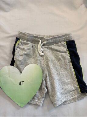 H&M Gray Shorts with Navy and Neon Trim